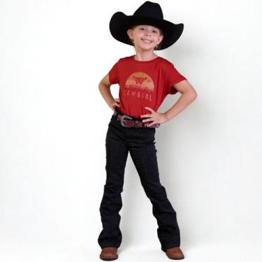 Imagem de Calca Country Infantil Feminina Com Brilho Preta Bill Way, Preto, 12