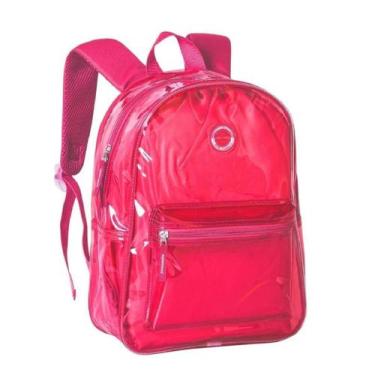 Imagem de Mochila Neon Transparente com Bolsa Removível Casual Costas - Clio Sty
