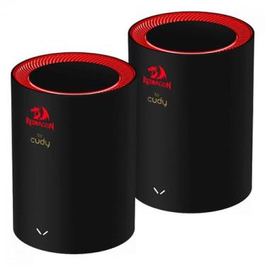 Imagem de Kit Roteador Mesh Redragon M3000, Wi-Fi 6, Dual-Band, AX3000, Com 2 Un