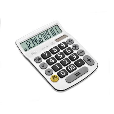 Imagem de Calculadora de Mesa Elgin MV 4132 com 12 Dígitos Visor Cristal Líquido Funções Raiz Quadrada Porcentagem Correção Branco