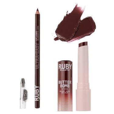 Imagem de Lip Combo Gloss Stick Butter Bomb + Lápis de Boca - Ruby Kisses Cor:La