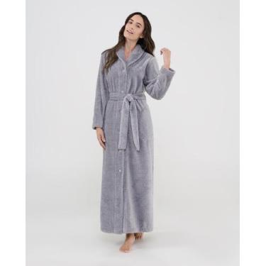 Imagem de Roupão Feminino Jacquard Espiga Cinza Lohe, Cinza, XXG