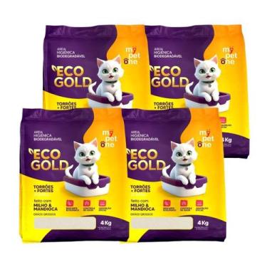 Imagem de 4 Areia Biodegradável Eco Gold Grossa MyPetOne - 4Kg