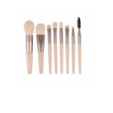 Imagem de Kit 8 pincel de maquiagem mini make lolita, BEGE