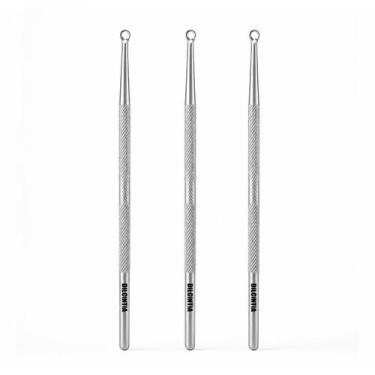 Imagem de KIT 3 Extrator Cureta para Cravos Ao Inox 14.0 cm Ponta Dupla - Dilcin