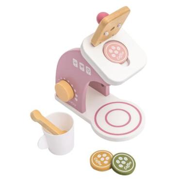 Imagem de Brinquedo de madeira kit maquina de cafe rosa - ean 074468491908 _ bup