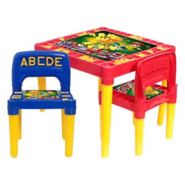 Imagem de Mesa Infantil 2 Cadeiras Com Alfabeto E Números Educativa - Toys 2u