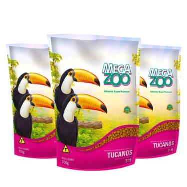 Imagem de Kit 3 Ração Megazoo Para Tucanos Aves Frugívoras T-19 - 700G