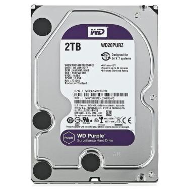 Imagem de HD Interno SATA3 de 2TB Western Digital wd Purple WD20PURZ 5400RPM 64MB