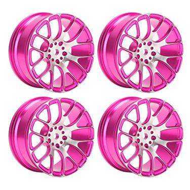 Imagem de Aros de liga de alumínio, cubos de roda RC de alta resistência para carro RC 1/10(cor de rosa)