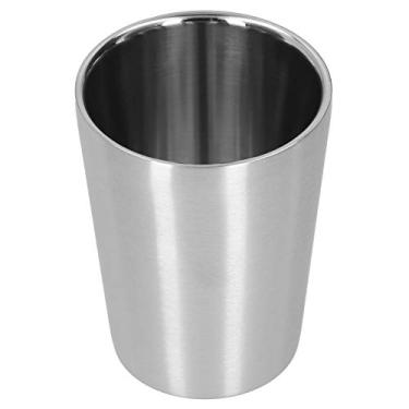 Imagem de Copo de água 260 ml de aço inoxidável de camada dupla Caneca de cerveja Copos de aço inoxidável Copo de água duplo para cozinha, sala de jantar