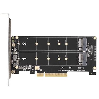Imagem de Kafuty-1 SSD M.2 duplo para cartão adaptador PCIe Express x8, suporta SSD M-Key NVME ou M.2 PCIE, cartão de expansão conversor de disco rígido (ph45)