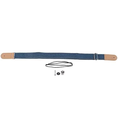 Imagem de Ukulele End Button Strap Ajustável Cinto Fivela Deslizante Botão Fim Ukulele Alça Macio Algodão Linho Banjo Bandolim (Azul))