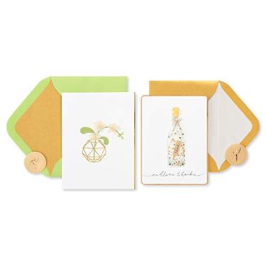 Imagem de Papyrus Cartões de agradecimento com envelopes, mensagem em uma garrafa e orquídea (2 unidades)