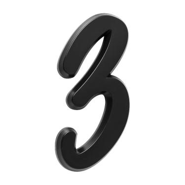 Imagem de Número Residencial Para Casa 3 Preto 3D 22cm