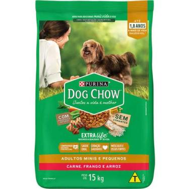 Imagem de Ração Dog Chow Extra Life Cães Adultos Carne, Frango E Arroz Raças Min