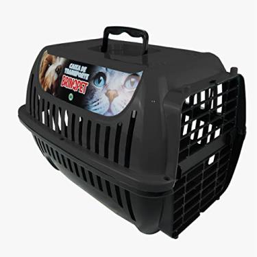 Imagem de Brinqpet Caixa de Transporte para Animais de Estimação - Preta - Tamanho Pequeno - Ideal para Gatos, Cachorros e Coelhos - Resistente e Higiênico