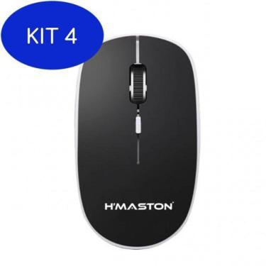 Imagem de Kit 4 Mouse Silencioso Sem Fio H`Maston E-1600