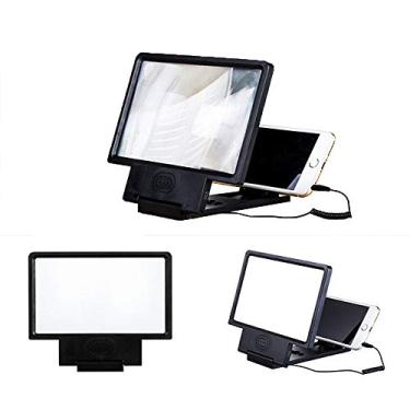 Imagem de Lupa de tela de telefone de 8,5" tela de telefone ampliada 3D com projetor de amplificador de telefone Bluetooth Spaker, preto