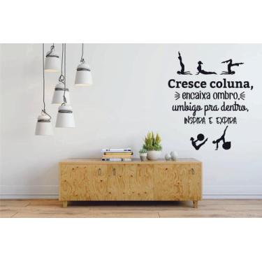 Imagem de Adesivo Decorativo Parede Cresce Coluna Frases Pilates - V3 Shop