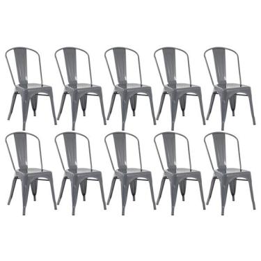Imagem de Kit - 10 X Cadeiras Iron Tolix - Cinza Escuro