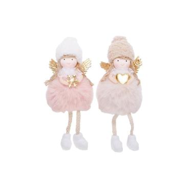 Imagem de Enfeite Natal Pendurar Anjo C/gorro 19x7x7cm C/2 1017011