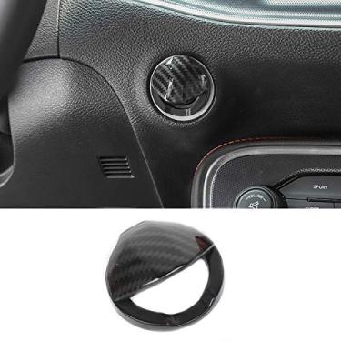 Imagem de Voodonala Para Challenger Engine Start Stop Button Center Console Switch Cover Acessórios para Dodge Challenger 2015 up (fibra de carbono)