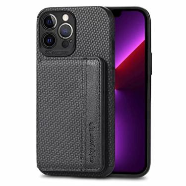 Imagem de Capa de telefone carteira para iPhone 14 Pro Max com suporte de clipe para carro função magnética iPhone 13 11 12 Pro Max Mini XS XR 7 8 14 Plus SE2 capa à prova de choque (iPhone13, preto)