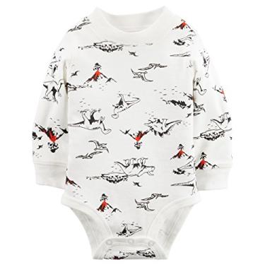 Imagem de Macacão masculino com estampa de dinossauro Carter's, branco, 9 m