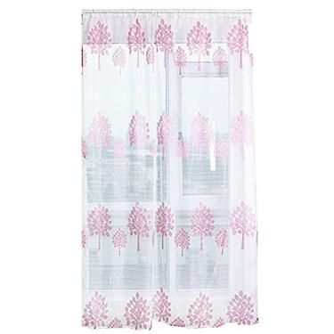 Imagem de Cortina de janela de poliéster em forma de árvore OKJHFD Painéis blackout para sala de estar e decoração de quarto. (39,37 x 98,43 pol.)(pink)