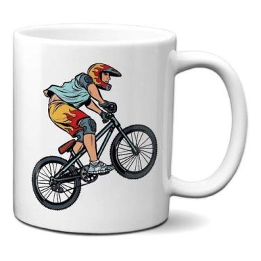 Imagem de Caneca Ciclista Fugindo De Policial Presente Bicicleta