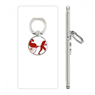 Imagem de Suporte de anel de telefone com padrão de contorno da cultura Jinrikisha da China