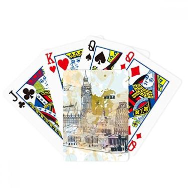 Imagem de DIYthinker Travel Landmark Big Ben Torre de Pisa Baralho de Poker Presente de Mesa