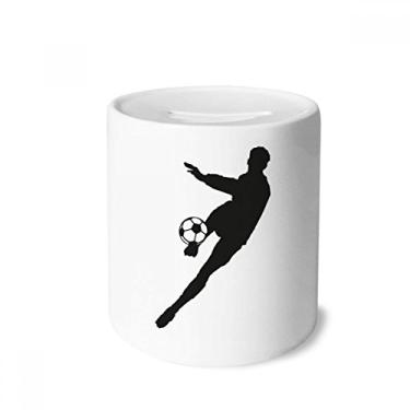 Imagem de DIYthinker Caixa de moedas de cerâmica com contorno de futebol americano, porta-moedas para presente