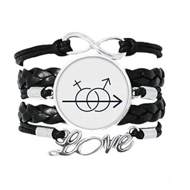 Imagem de OFFbb-USA Pulseira masculina e feminina com conexão de ritmo e amor, acessório de amor, pulseira de couro torcido para presente