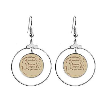 Imagem de Brincos de flecha da moda Bohe Mia wind pendentes argola joia circular