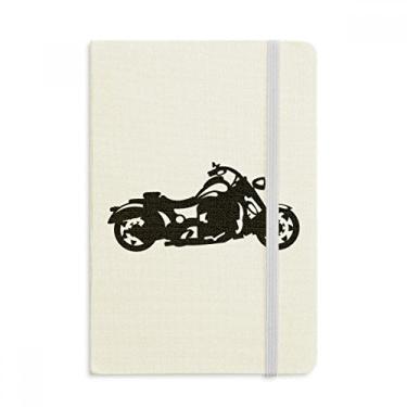 Imagem de Caderno com estampa de ilustração preta de motocicleta, capa dura de tecido, diário clássico