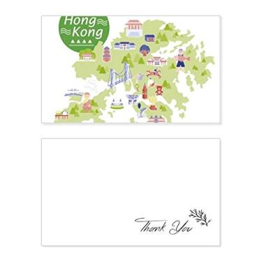 Imagem de Mapa de Hong Kong atrações China cartão de agradecimento aniversário saudações casamento agradecimento