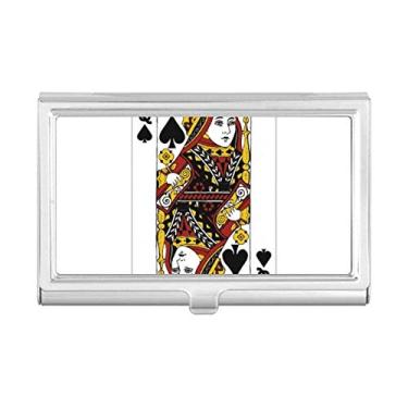 Imagem de Porta-cartões de visita com padrão Spade Q Playing Cards