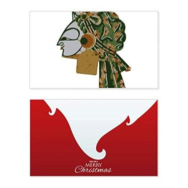 Imagem de Chinese Shadow Play Head Retrato Holiday Holiday Merry Christmas Cartões de parabéns mensagem de Natal