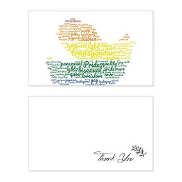 Imagem de Pássaro paz arco-íris Lgbt Wordcloud cartão de agradecimento aniversário aniversário saudação casamento agradecimento