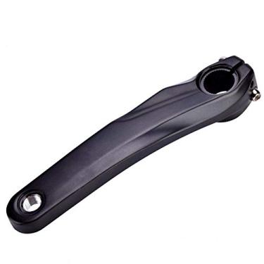 Imagem de Wosune Braço de manivela para bicicleta, braço de manivela de liga de alumínio, resistente à corrosão 224,53 cm preto/prata para pedivela M4050 M590 M610 SLX XT (preto)