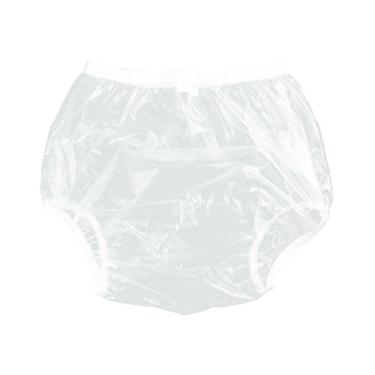 Imagem de Calça de plástico Haian adulto incontinência pull-on PVC pacote com 3, Transparent White, X-Large