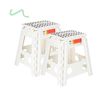 Imagem de Kit 2 Banquinho De Plastico Banqueta Até 200kg Dobravel Grande Ordene