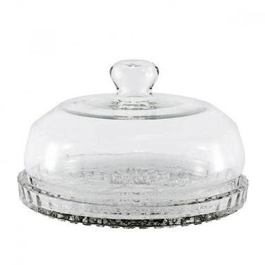 Imagem de Queijeira Vidro Base Decorada Veneza Grande 20Cm - Mistral