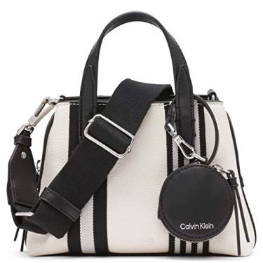 Imagem de Calvin Klein Bolsa transversal Millie 2 em 1 com compartimento triplo, Querubim branco/preto, One Size