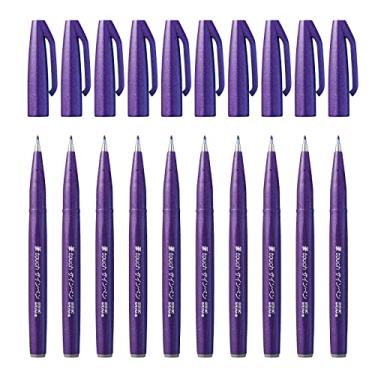Imagem de Pentel Caneta SES15C-V "Violet Ink" Arts Brush Sign Pen (pacote com 10)