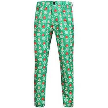 Imagem de Outdoor Star calça masculina de Natal casual moda natalina estampada calça terno calça 12 meias, F, G