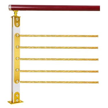 Imagem de Flexível Corrimãos grossos para degraus ao ar livre em liga de alumínio corrimão de transição para degraus internos com kit de instalação Espesso