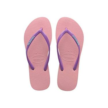 Imagem de Sandalias Havaianas Slim Logo Pop-Up Havaianas Meninas Rosa Macaron 23/24